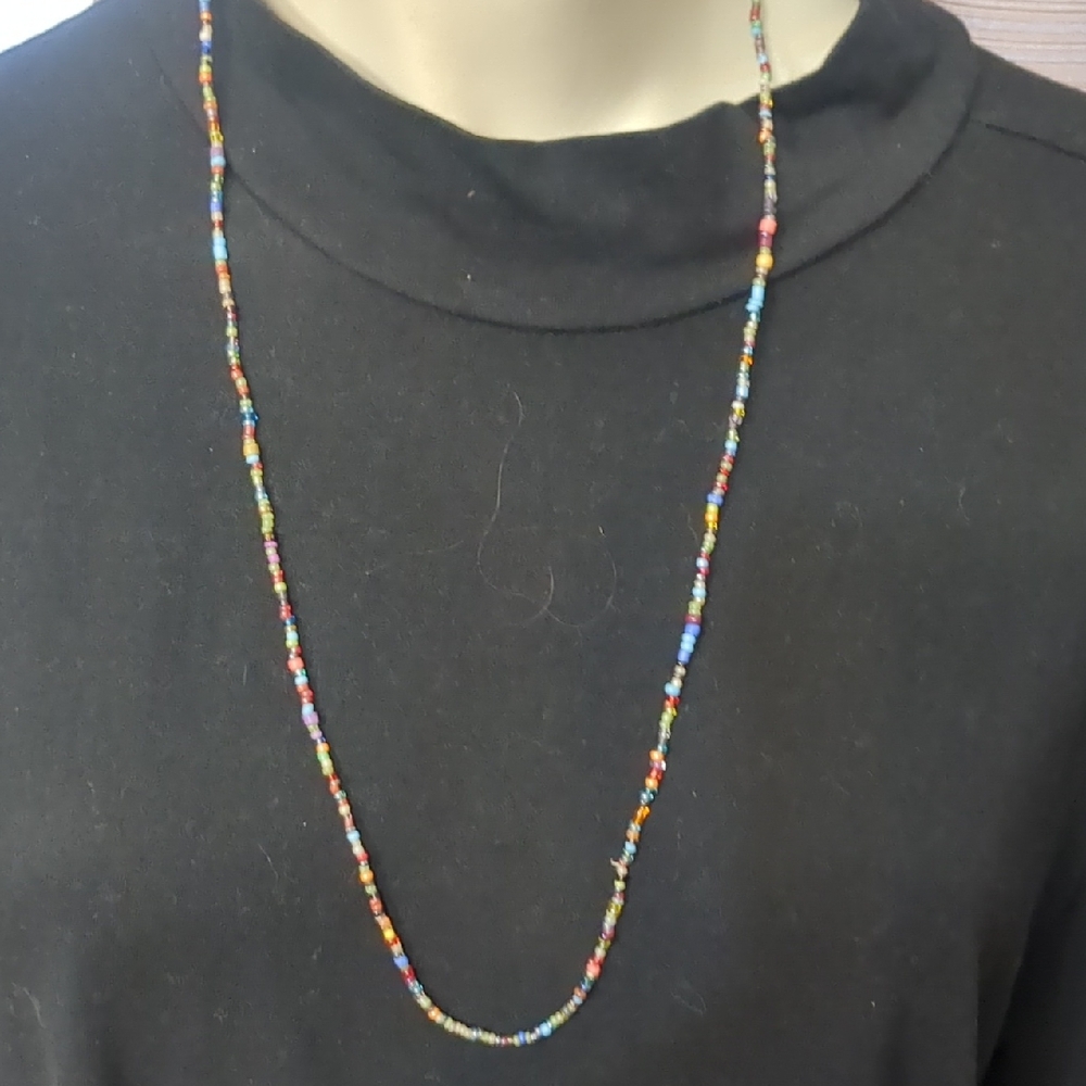 Source Unknown Multicolor Seed Bead Long Necklace